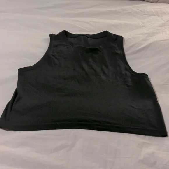 Lululemon Breeze By Muscle Crop Tank *lululemon Black / Black size 10 - Picture 4 of 7